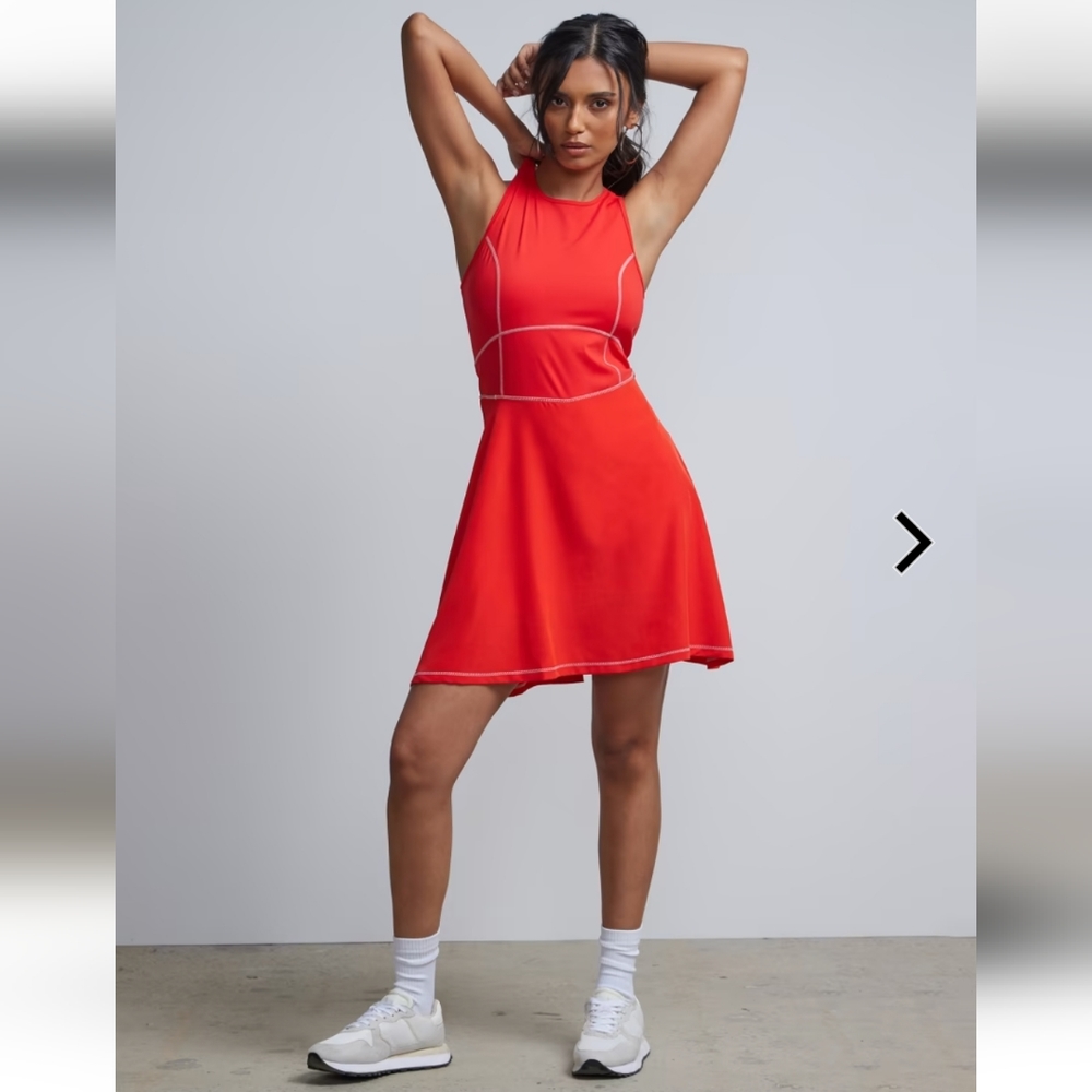 Red Halterneck Tennis Dress - Medium